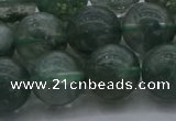 CGQ515 15.5 inches 14mm round matte imitation green phantom quartz beads