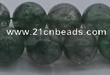 CGQ516 15.5 inches 16mm round matte imitation green phantom quartz beads