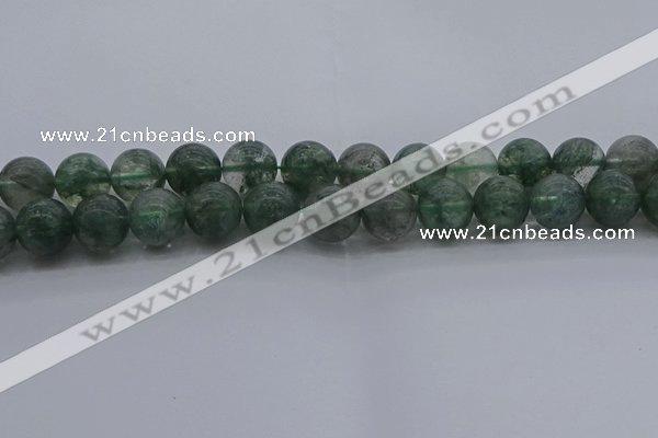 CGQ516 15.5 inches 16mm round matte imitation green phantom quartz beads