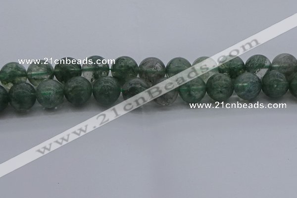 CGQ517 15.5 inches 18mm round matte imitation green phantom quartz beads