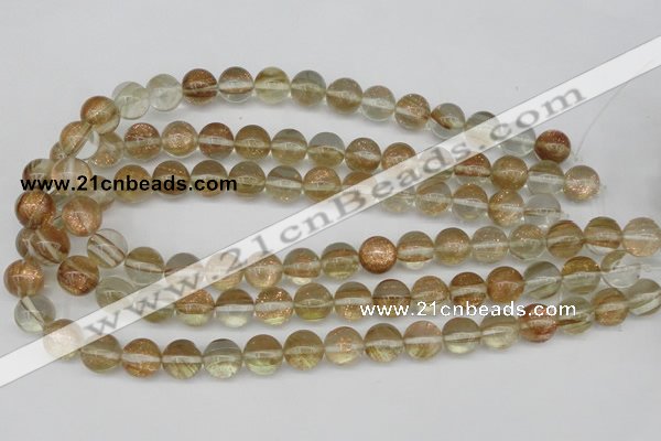 CGQ52 15.5 inches 10mm round gold sand quartz beads wholesale