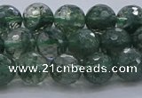 CGQ522 15.5 inches 8mm faceted round imitation green phantom quartz beads