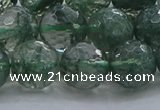 CGQ524 15.5 inches 12mm faceted round imitation green phantom quartz beads