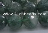 CGQ525 15.5 inches 14mm faceted round imitation green phantom quartz beads