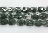 CGQ530 18*22mm - 18*25mm faceted octagonal green phantom quartz beads