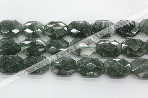 CGQ530 18*22mm - 18*25mm faceted octagonal green phantom quartz beads