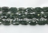 CGQ531 22*30mm - 24*32mm faceted octagonal green phantom quartz beads