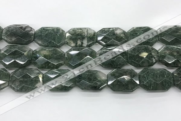 CGQ531 22*30mm - 24*32mm faceted octagonal green phantom quartz beads