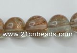 CGQ61 15.5 inches 14mm round gold sand quartz beads wholesale