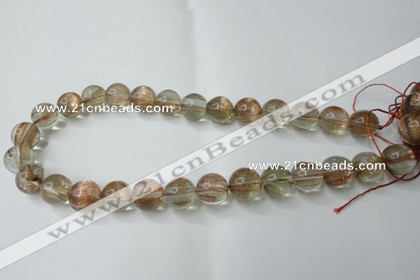 CGQ61 15.5 inches 14mm round gold sand quartz beads wholesale