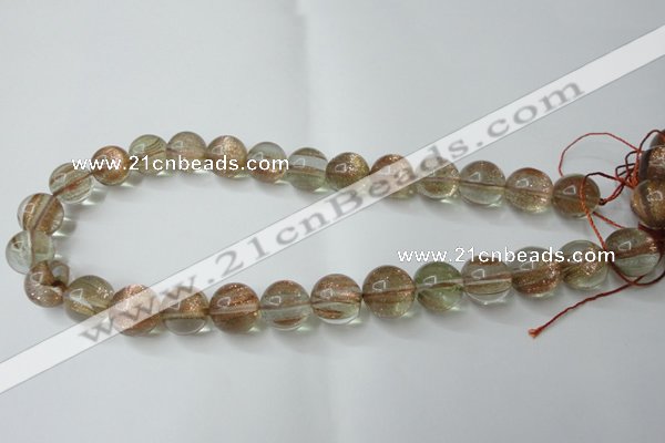 CGQ62 15.5 inches 16mm round gold sand quartz beads wholesale