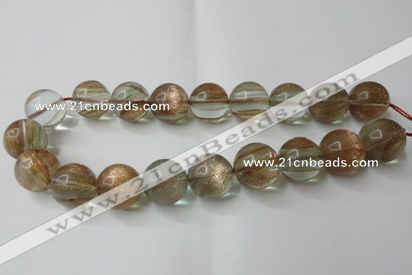 CGQ63 15.5 inches 18mm round gold sand quartz beads wholesale