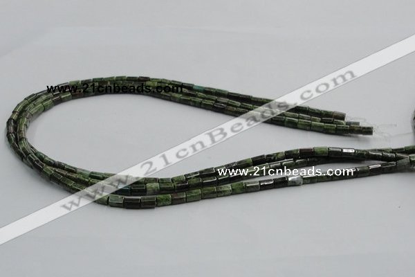 CGR07 16 inches 4*6mm cylinder green rain forest stone beads wholesale