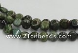 CGR14 16 inches 6mm flat round green rain forest stone beads wholesale