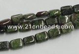 CGR17 16 inches 6*8mm rectangle green rain forest stone beads wholesale