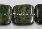 CGR20 16 inches 30*30mm square green rain forest stone beads wholesale