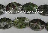 CGR22 15.5 inches 13*18mm wavy oval green rain forest stone beads