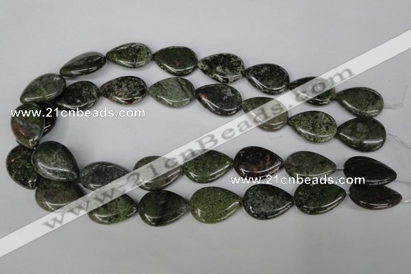 CGR25 15.5 inches 18*25mm flat teardrop green rain forest stone beads