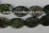 CGR26 15.5 inches 12*16mm oval green rain forest stone beads