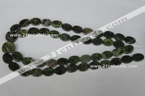 CGR26 15.5 inches 12*16mm oval green rain forest stone beads