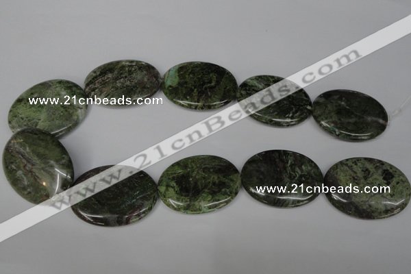 CGR29 15.5 inches 30*40mm oval green rain forest stone beads