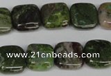 CGR32 15.5 inches 10*10mm square green rain forest stone beads