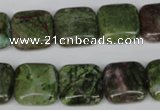 CGR33 15.5 inches 14*14mm square green rain forest stone beads