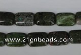 CGR34 15.5 inches 10*14mm rectangle green rain forest stone beads