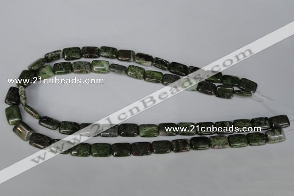 CGR34 15.5 inches 10*14mm rectangle green rain forest stone beads