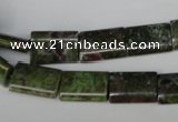 CGR35 15.5 inches 10*14mm flat tube green rain forest stone beads