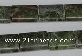 CGR36 15.5 inches 13*18mm flat tube green rain forest stone beads