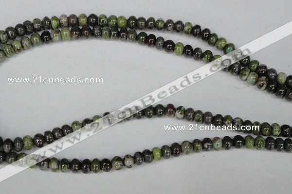 CGR45 15.5 inches 4*6mm rondelle green rain forest stone beads