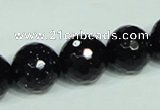 CGS109 15.5 inches 16mm faceted round blue goldstone beads wholesale