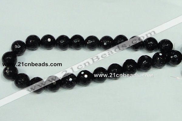 CGS109 15.5 inches 16mm faceted round blue goldstone beads wholesale