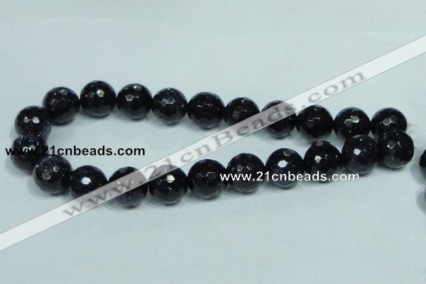 CGS110 15.5 inches 18mm faceted round blue goldstone beads wholesale