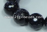 CGS111 15.5 inches 20mm faceted round blue goldstone beads wholesale