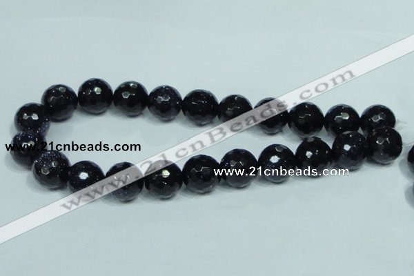 CGS111 15.5 inches 20mm faceted round blue goldstone beads wholesale