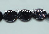 CGS122 15.5 inches 15mm flat round blue goldstone beads wholesale