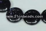 CGS123 15.5 inches 20mm flat round blue goldstone beads wholesale