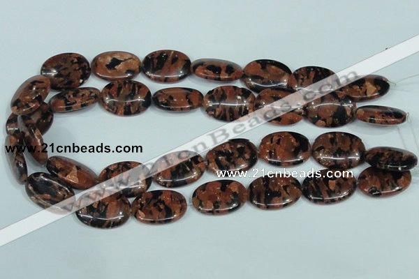 CGS213 15.5 inches 18*25mm oval blue & brown goldstone beads wholesale