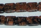 CGS215 15.5 inches 14*14mm square blue & brown goldstone beads wholesale