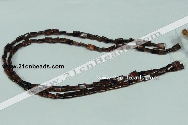 CGS216 15.5 inches 6*8mm rectangle blue & brown goldstone beads