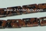 CGS217 15.5 inches 13*18mm rectangle blue & brown goldstone beads