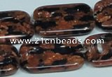 CGS218 15.5 inches 20*30mm rectangle blue & brown goldstone beads