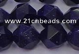 CGS459 15.5 inches 12mm faceted nuggets goldstone beads wholesale