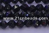 CGS461 15.5 inches 6mm faceted nuggets green goldstone beads