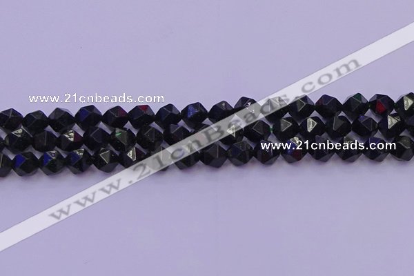 CGS462 15.5 inches 8mm faceted nuggets green goldstone beads