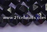 CGS463 15.5 inches 10mm faceted nuggets green goldstone beads