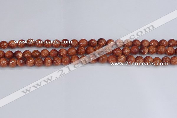 CGS471 15.5 inches 6mm faceted round goldstone beads wholesale