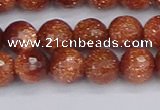 CGS472 15.5 inches 8mm faceted round goldstone beads wholesale